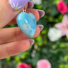 Load image into Gallery viewer, AA Larimar 925 Heart - Sterling Pendant
