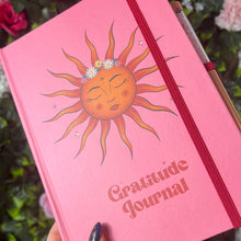 Load image into Gallery viewer, Gratitude Sun Note Pad Journal Notebook A5 with gemstone pen
