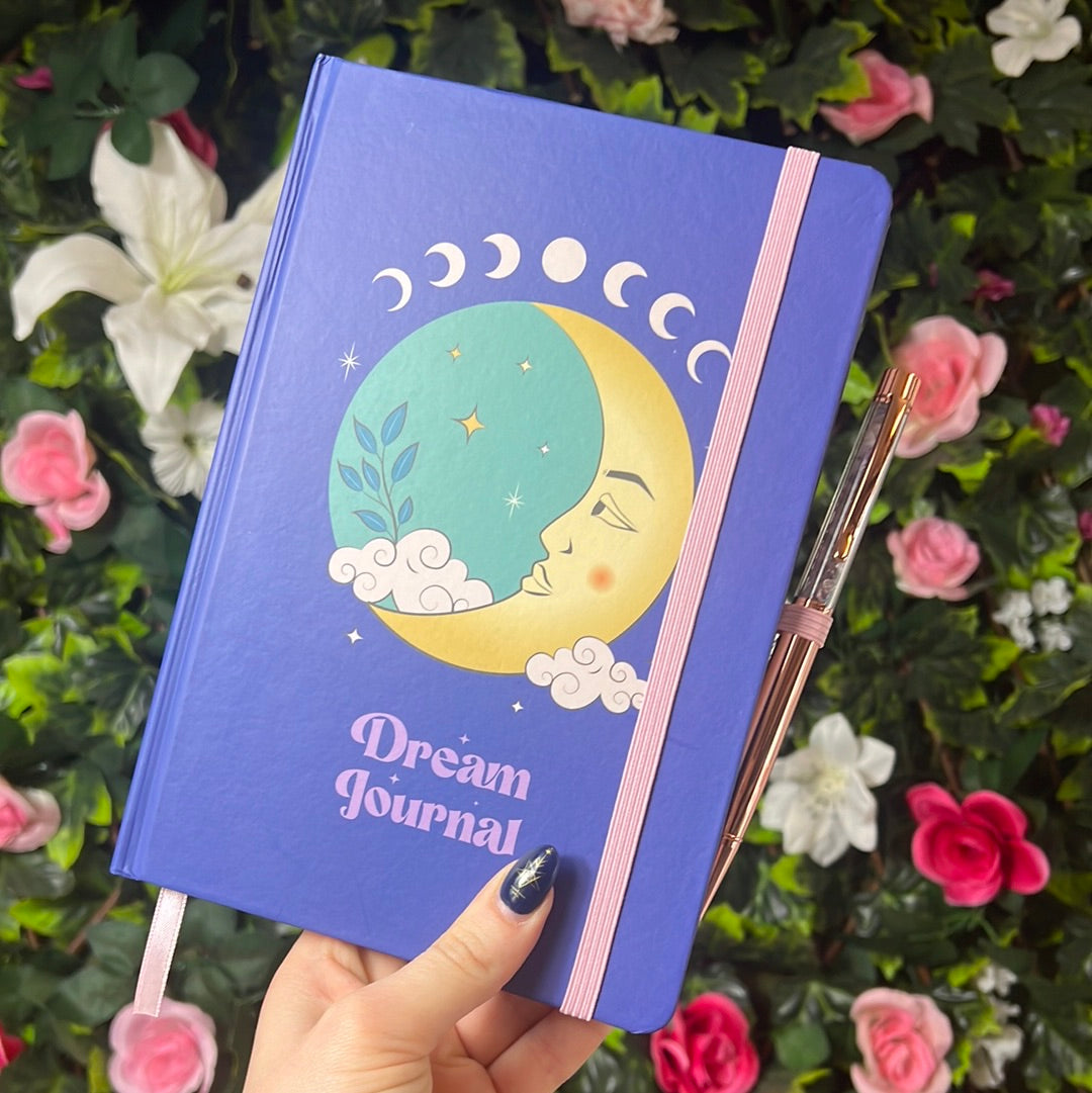 Dream Moon Journal Note Pad A5 with gemstone pen