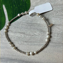 Load image into Gallery viewer, Stretchy Freshwater Pearl 925 Sterling Silver Bracelet - 18 Pearls
