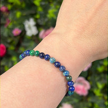 Load image into Gallery viewer, Azurite &amp; Chrysocolla 6mm Bead Bracelet
