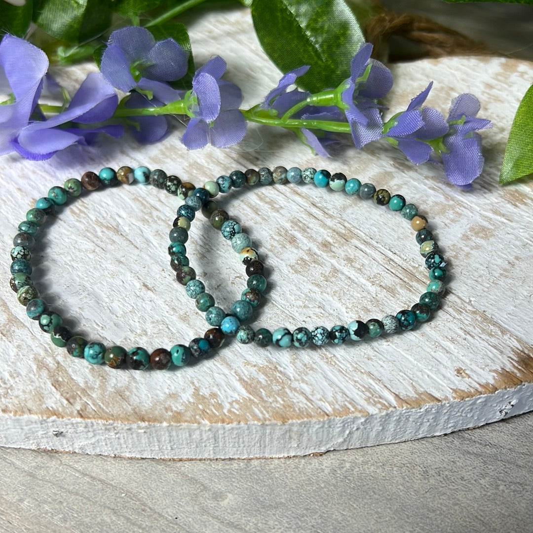 4mm Natural African Turquoise bead bracelet