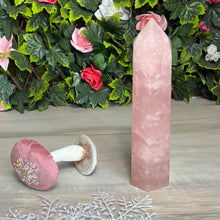 Load image into Gallery viewer, XL Rose Quartz Tower Point
