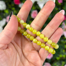 Load image into Gallery viewer, Yellow Jade Bead Bracelet 6mm
