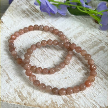 Load image into Gallery viewer, Peach Moonstone 6mm Bead Bracelet
