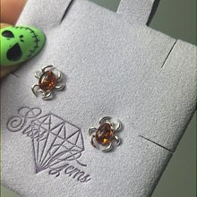Load image into Gallery viewer, Amber Spider 925 Sterling Silver Studs Earrings
