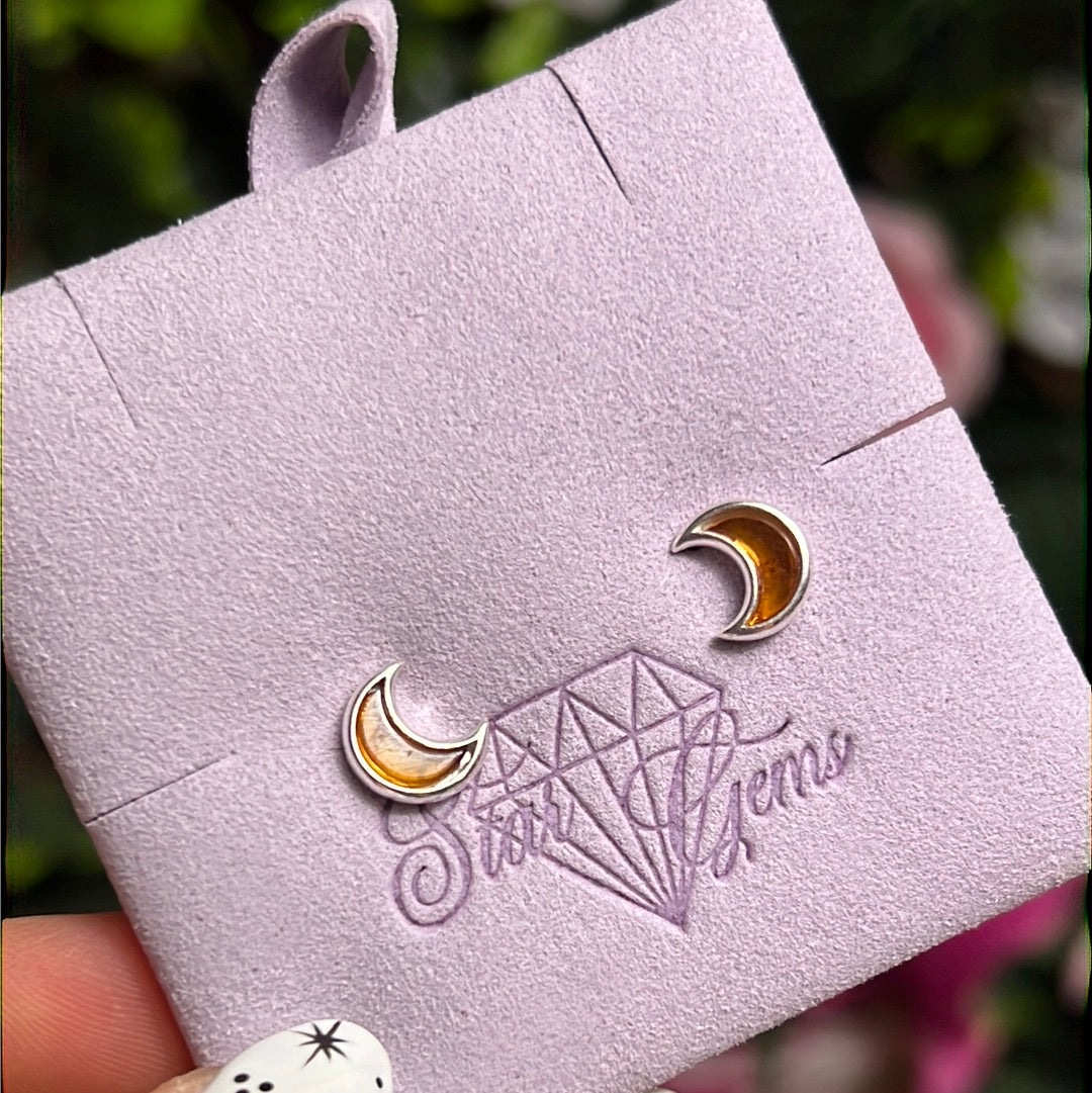 Amber Moon 925 Sterling Silver Studs