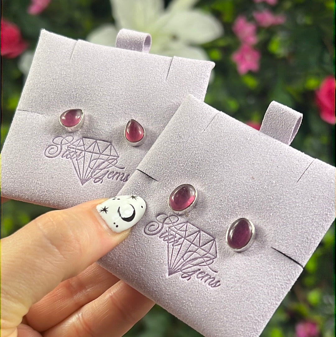 AA Natural Ruby 925 Sterling Silver Studs