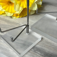 Load image into Gallery viewer, Plastic Perspex Silver Arm Display Stand - square base
