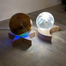 Load image into Gallery viewer, Moon Wood Light base lamp stand - USB
