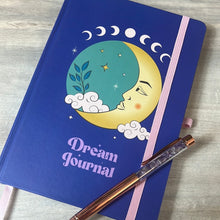 Load image into Gallery viewer, Dream Moon Journal Note Pad A5 with gemstone pen
