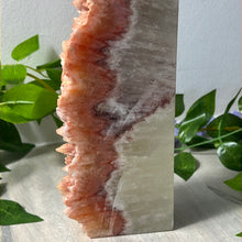 Load image into Gallery viewer, Druzy Sunstone Orchid &amp; Orange Calcite Tower Point
