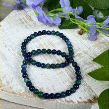 Load image into Gallery viewer, Azurite &amp; Chrysocolla 6mm Bead Bracelet
