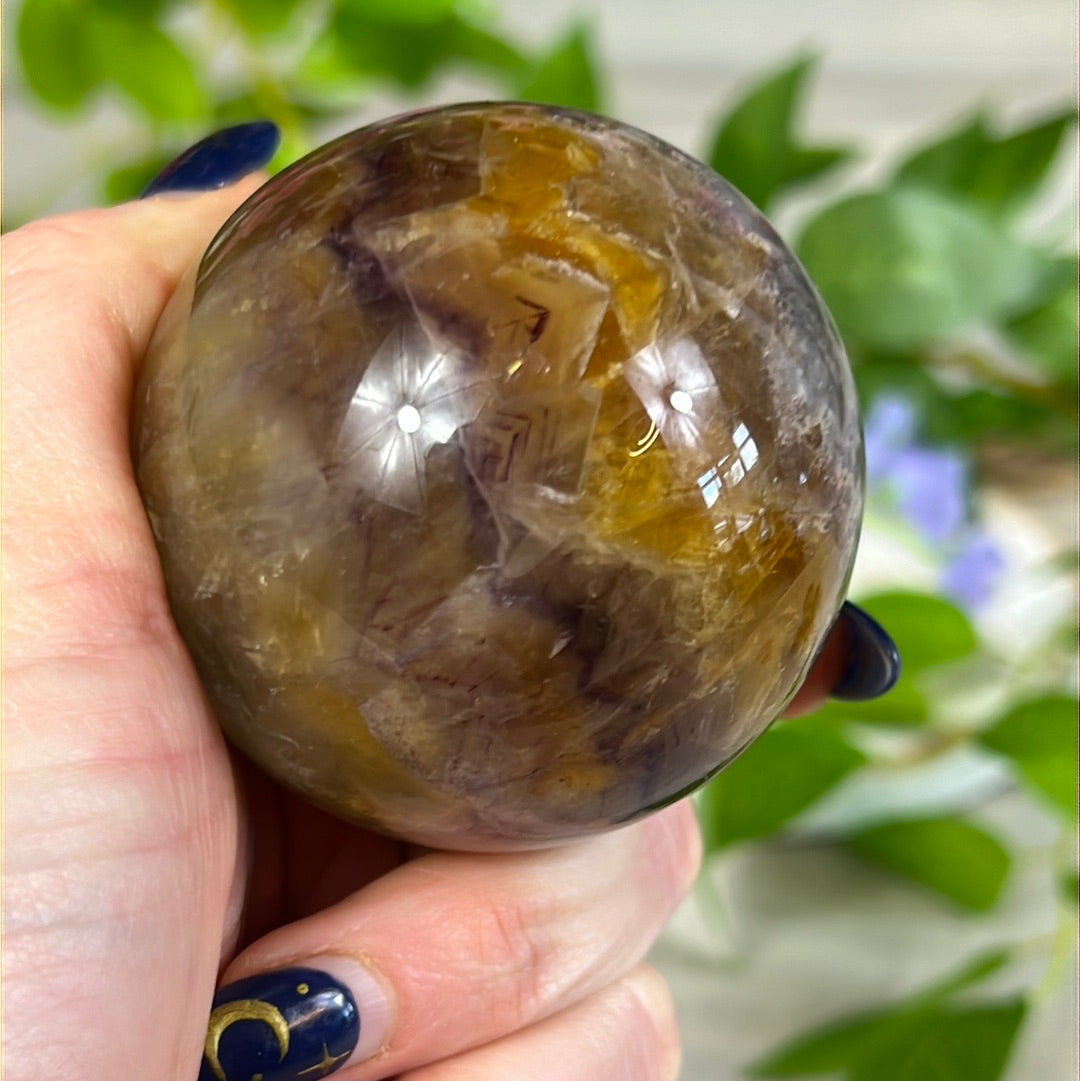 Fluorite with Yellow Sphere