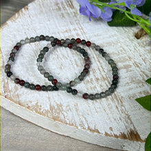 Load image into Gallery viewer, 4mm African Bloodstone Bead Bracelet

