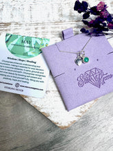 Load image into Gallery viewer, December Turquoise Silver Birthstone &amp; Personalised Initial Necklace - 925 Sterling Silver Birthday Gift
