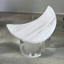 Load image into Gallery viewer, Plastic Perspex Silver Arm Display Stand - moon heart slice (round circle base)
