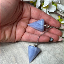 Load image into Gallery viewer, Blue Lace Agate Pendulum / Dowser
