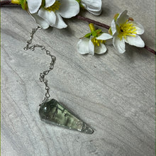 Load image into Gallery viewer, Prasolite Green Amethyst Pendulum / Dowser
