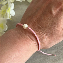 Load image into Gallery viewer, Pearl Sterling 925 Silver Rope Thread Cord Adjustable Bracelet

