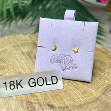 Load image into Gallery viewer, 18K Gold Moon &amp; Star Studs Earrings
