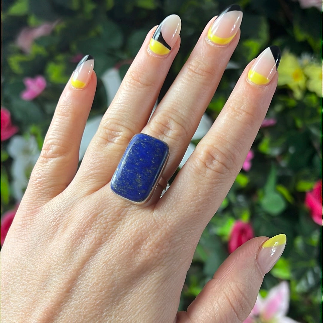 AA Lapis 925 Sterling Silver Ring - N 1/2