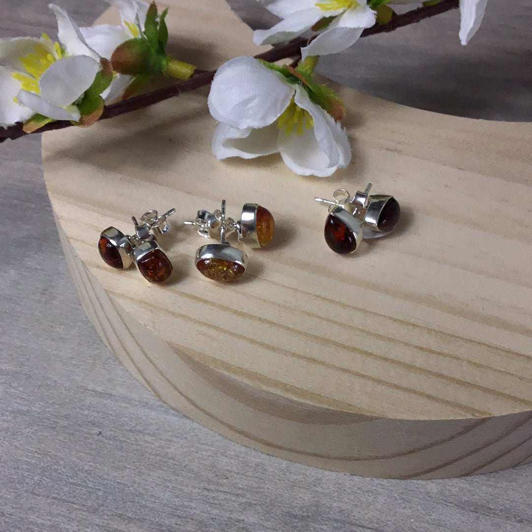 Amber 925 Sterling Studs