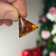 Load image into Gallery viewer, Amber Triangle Pendant 925 Sterling Silver
