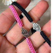 Load image into Gallery viewer, Hamsa Sterling 925 Silver Rope Thread Cord Adjustable Bracelet

