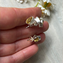 Load image into Gallery viewer, Citrine Facet 925 Sterling Studs Earrings
