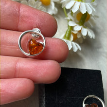 Load image into Gallery viewer, Amber Heart 925 Sterling Studs Earrings

