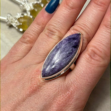 Load image into Gallery viewer, AA Charoite 925 Silver Ring - Size P - P 1/2
