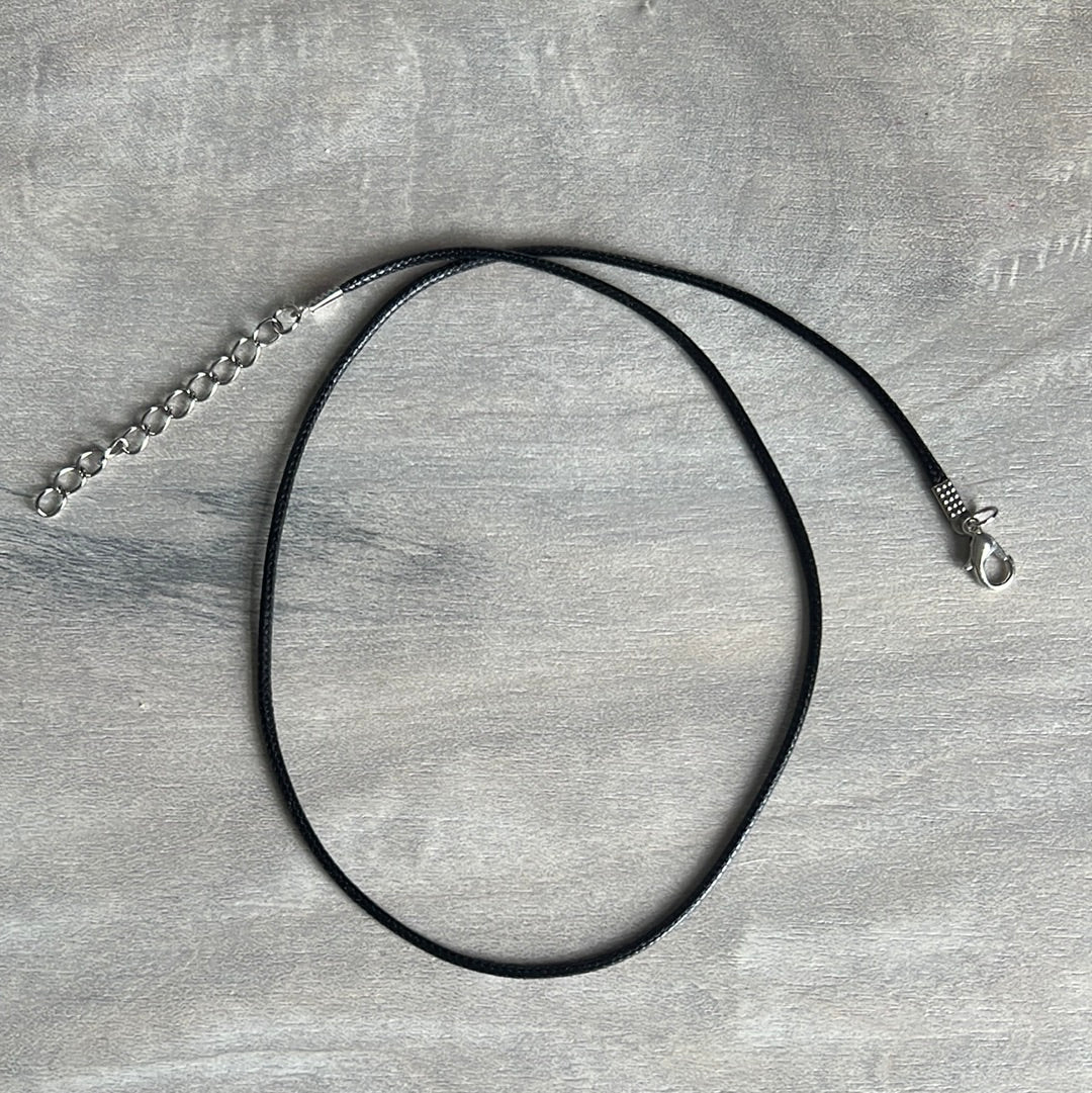 Black wax cord necklace choker chain