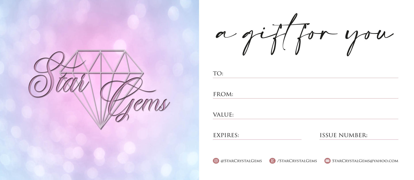Star Crystal Gems Gift Card Voucher