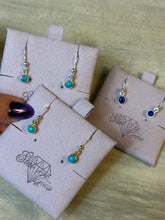 Load image into Gallery viewer, Birthstone Earrings in Sterling Silver &amp; Gold
