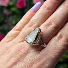 Load image into Gallery viewer, Prehnite &amp; Epidote Coffin 925 Sterling Silver Ring - Size Q 1/2
