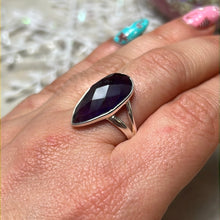 Load image into Gallery viewer, Amethyst Facet 925 Sterling Silver Ring - Size P 1/2
