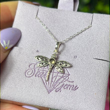 Load image into Gallery viewer, Citrine Facet Dragonfly Sterling Pendant
