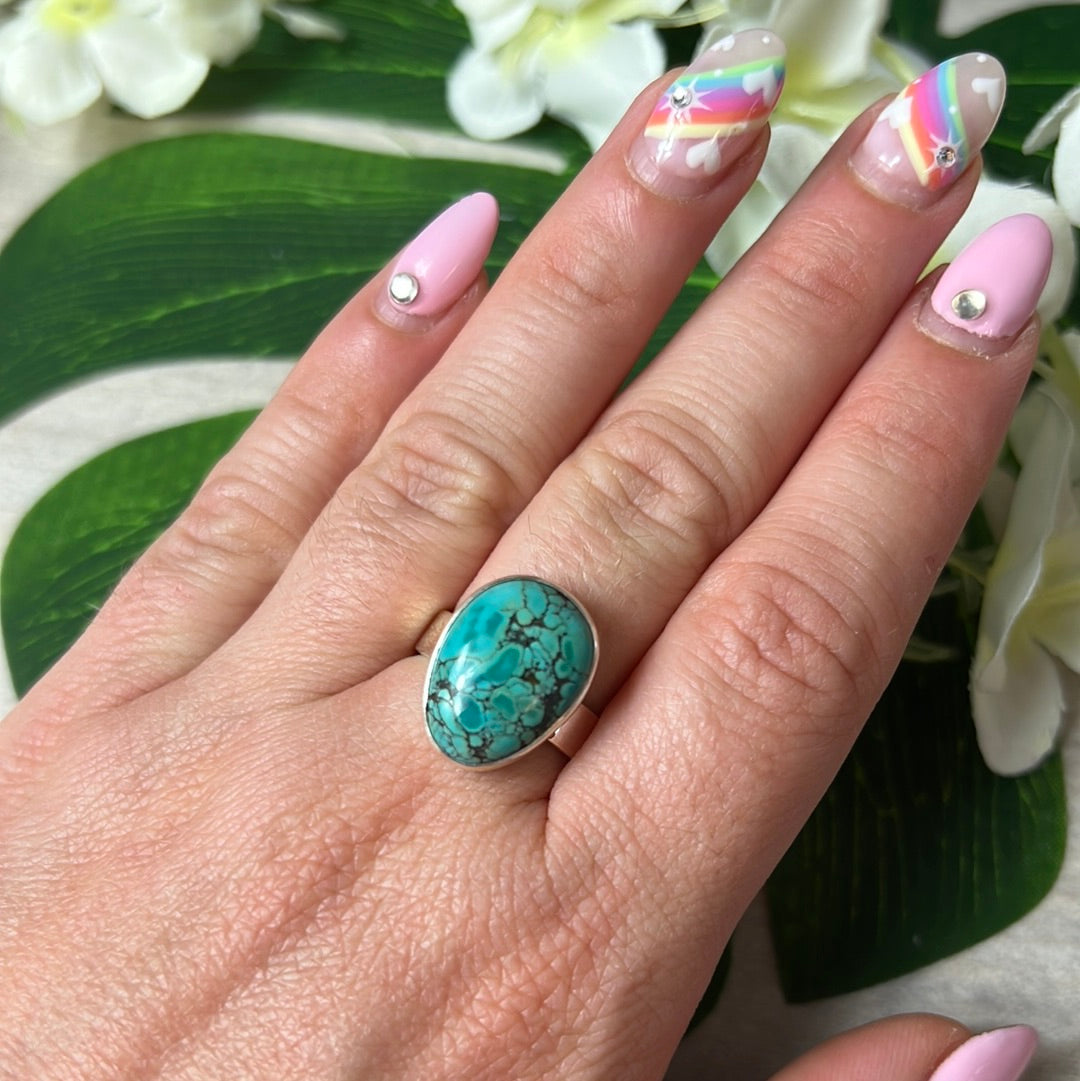 Adjustable Turquoise 925 Sterling Silver Ring