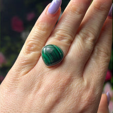 Load image into Gallery viewer, Malachite 925 Silver Ring -  Size K 1/2
