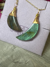 Load image into Gallery viewer, Lab Labradorite Moon Necklace Gold PLATED
