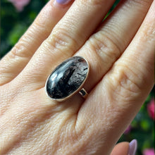 Load image into Gallery viewer, Black Rutilated Quartz 925 Sterling Silver Ring - Size Q
