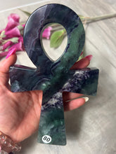 Load image into Gallery viewer, XL Fluorite Ankh Carving
