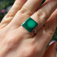 Load image into Gallery viewer, Malachite 925 Sterling Silver Ring -  Size N 1/2
