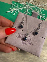 Load image into Gallery viewer, Blue Sapphire Sterling Silver Earring &amp; Necklace Set
