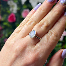 Load image into Gallery viewer, AA Facet Moonstone 925 Sterling Silver Ring - Size Q 1/2
