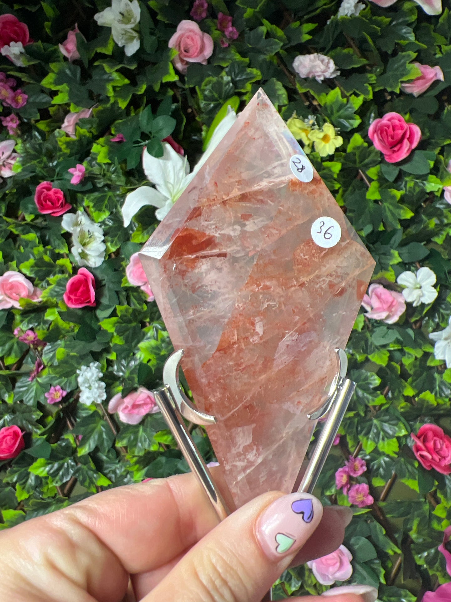 Rose and Fire Quartz Diamond