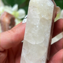 Load image into Gallery viewer, Druzy Sunstone Orchid and Orange Calcite Tower Points
