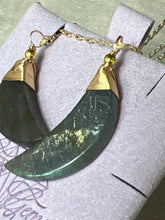 Load image into Gallery viewer, Lab Labradorite Moon Necklace Gold PLATED
