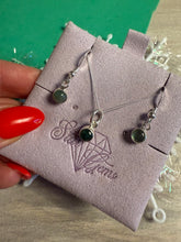 Load image into Gallery viewer, Emerald Sterling Silver Earring &amp; Necklace Set
